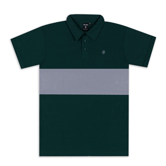3C Short Sleeve Polo Green/Grey